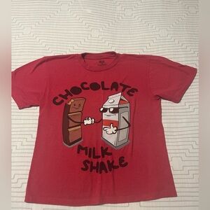 Chocolate Milk Shake Graphic Crewneck Tee with Printed Tag